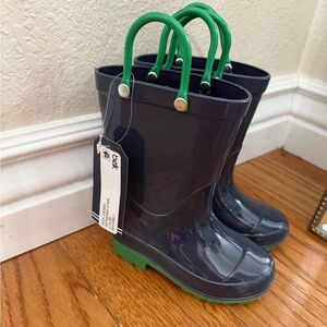 Nautica Navy and Green Toddler Boy Rain Boots